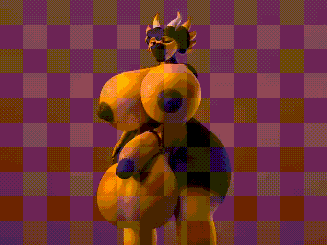 animated anthro anthroanim balls big_balls big_breasts breasts dragon genitals gynomorph intersex milenth_drake nipples no_sound non-mammal_balls non-mammal_nipples solo swaying_hips tail wide_hips