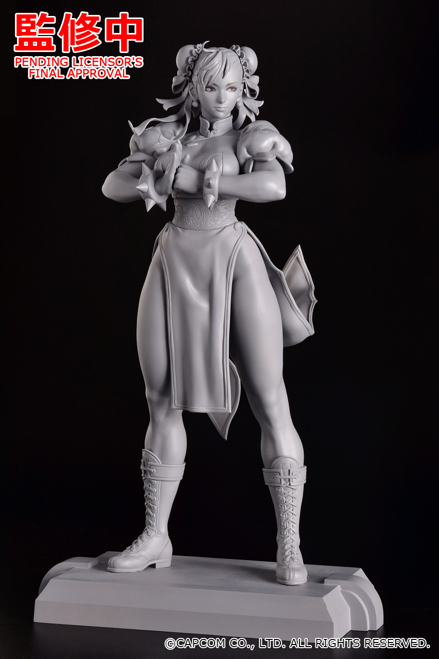 3d akiman_pose boots bracelet chinese_clothes chun-li double_bun figure hair_bun high_collar highres jewelry pantyhose pelvic_curtain spiked_bracelet spikes standing street_fighter unfinished unpainted