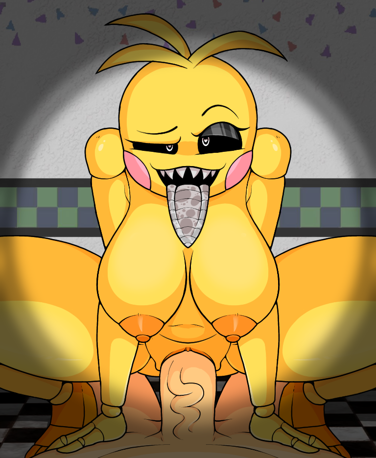 &lt;3 &lt;3_eyes animatronic anthro areola avian ball_joints big_breasts bird black_sclera breasts chicken doll_joints duo eyelashes female first_person_view five_nights_at_freddy's five_nights_at_freddy's_2 galliform gallus_(genus) genitals gravity_breaker head_feathers head_tuft human long_tongue looking_at_viewer machine male male/female mammal nipples nude orange_areola orange_nipples penetration penis phasianid pussy robot rosy_cheeks scottgames sex sharp_teeth teeth thick_thighs tongue tongue_out toy_chica_(fnaf) tuft vaginal vaginal_penetration vein veiny_penis white_eyes wide_hips yellow_body