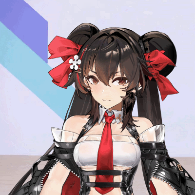 1girl animated animated_gif artist_request blush breasts brown_eyes brown_hair detached_collar detached_sleeves girls'_frontline girls'_frontline_neural_cloud grin hair_between_eyes handjob_gesture live2d long_hair lowres medium_breasts necktie official_art open_mouth smile smug solo twintails type_97_(girls'_frontline) very_long_hair
