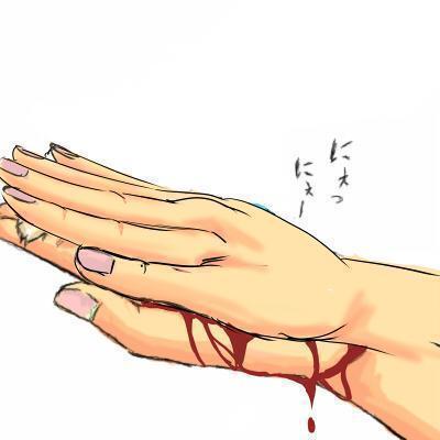 artist_request blood crush hands lowres minigirl simple_background what white_background