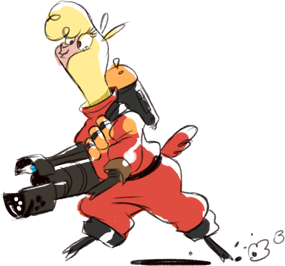 2020 alpaca camelid clothing cloven_hooves colored_sketch cosplay crossover crossover_cosplay digital_drawing_(artwork) digital_media_(artwork) female feral flamethrower fur hooves jumpsuit lindsay_towns mammal on_hind_legs paprika_paca_(tfh) pyro_(team_fortress_2) ranged_weapon simple_background sketch solo team_fortress_2 them's_fightin'_herds valve weapon white_background yellow_body yellow_fur