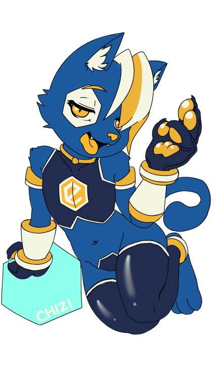 alpha_channel anthro blonde_hair blue_body blue_clothing blue_fur blue_topwear chizi clothing crop_top domestic_cat e621 felid feline felis fur glistening glistening_clothing gloves hair hair_over_eye handwear hexagon hexerade legwear logo logo_on_shirt looking_at_viewer male mammal markings mascot multicolored_hair navel one_eye_obstructed pawpads paws shirt signature simple_background solo source_request thigh_highs tongue tongue_out topwear transparent_background white_hair white_markings yellow_eyes yellow_nose yellow_pawpads