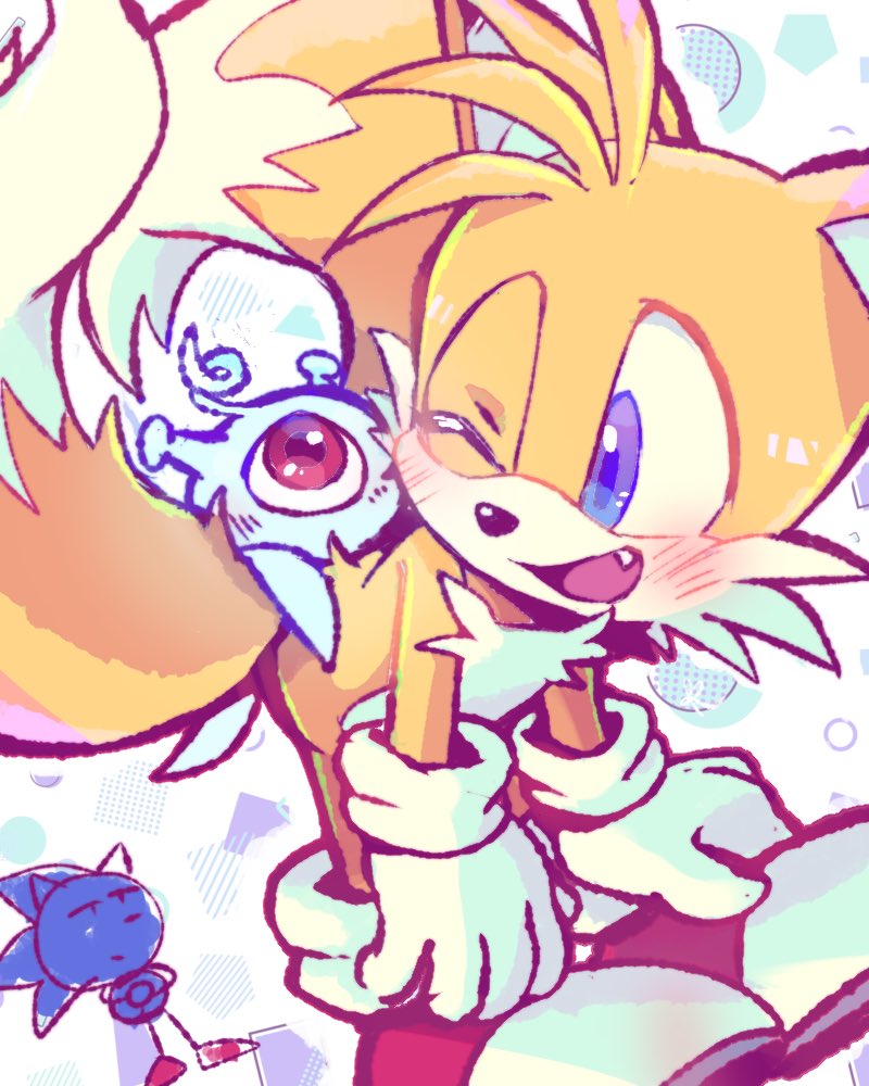 2boys ;d blush carrying crossed_arms fang fox_boy furry furry_male gloves male_focus misuta710 multiple_boys multiple_tails one_eye_closed piggyback shoes sketch smile sonic_(series) sonic_colors sonic_the_hedgehog tail tails_(sonic) two_tails white_gloves wisp_(sonic) yacker_the_wisp