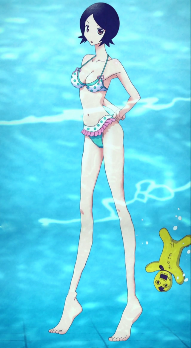 bikini breasts cleavage hitou_nami medium_breasts pool sanosuke sayonara_zetsubou_sensei screencap solo swimsuit