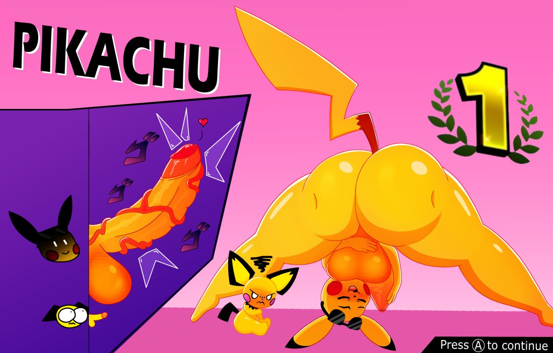&lt;3 angry anthro ball_size_difference balls bent_over big_balls big_booty_pikachu big_butt big_penis blush butt contest crossed_arms dipstick_ears duo english_text erection eyes_closed eyewear eyewear_on_head flaccid foreskin frown generation_1_pokemon generation_2_pokemon genitals huge_balls huge_butt huge_penis male multicolored_ears nintendo nude penis penis_envy penis_size_difference pichu pikachu pokemon pokemon_(species) retracted_foreskin senordraws sitting sunglasses sunglasses_on_head text thick_thighs vein veiny_penis yellow_body
