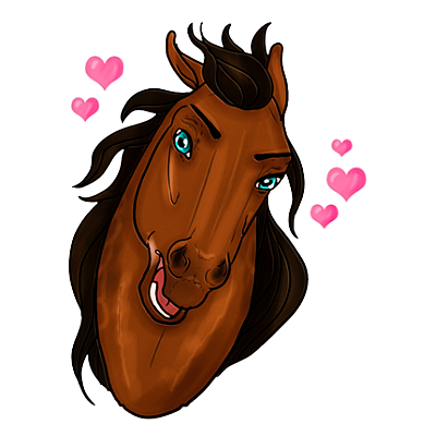 &lt;3 1:1 2021 alpha_channel amber18db ambiguous_gender blue_eyes brown_body brown_hair brown_mane digital_media_(artwork) dolero equid equine eyebrows feral hair headshot_portrait horse looking_at_viewer low_res mammal mane open_mouth portrait simple_background solo teeth