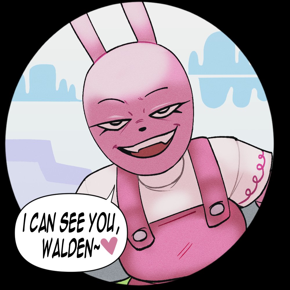 &lt;3 1:1 anthro clothed clothing dialogue eyelashes female fur lagomorph leporid mammal narrowed_eyes open_mouth open_smile overalls pink_body pink_eyes pink_fur pink_overalls rabbit royal3rd shirt smile solo speech_bubble text topwear white_clothing white_shirt white_topwear widget wow!_wow!_wubbzy!