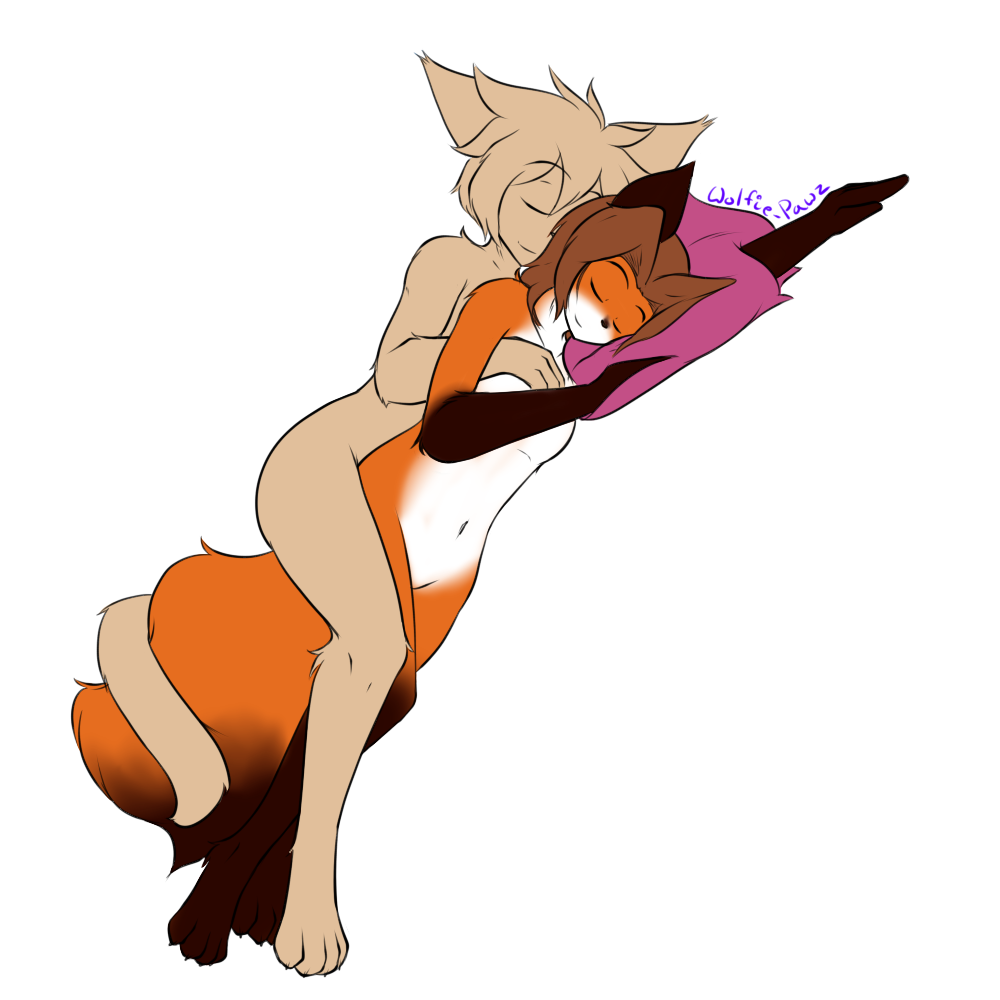 alpha_channel anthro basitin black_body black_fur breasts canid canine dipstick_tail duo eyes_closed female fox fur gloves_(marking) hand_on_breast keidran keith_keiser laura_(twokinds) leg_markings male male/female mammal markings navel orange_body orange_fur pillow simple_background sleeping smile socks_(marking) tail tail_markings tan_body tan_fur transparent_background twokinds webcomic white_body white_fur wolfie-pawz