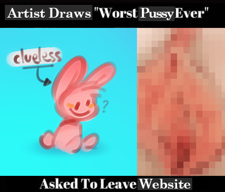 ambiguous_gender anthro blush censored censored_genitalia censored_pussy english_text female fur genitals lagomorph leporid low_res mammal meme panken pink_body pink_fur pussy question_mark rabbit smile solo text