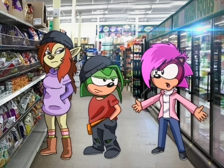 andromorph clothed clothing female group intersex male manic_the_hedgehog mindy_latour redraw sega sonia_the_hedgehog sonic_the_hedgehog_(series) sonic_underground stock_image tamers12345's_sonic_underground trio wyerframez
