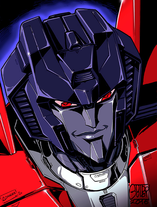 2016 artist_name black_background decepticon guido_guidi looking_at_viewer mecha piston red_eyes robot science_fiction smile starscream transformers transformers:_generation_1