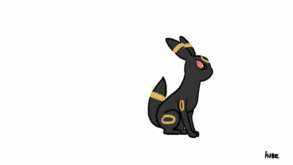 animated animated_gif artist_name aube_(aurore_peuffier) espeon eye_contact looking_at_another no_humans playing pokemon pokemon_(creature) purple_eyes red_eyes tail tail_wagging umbreon white_background