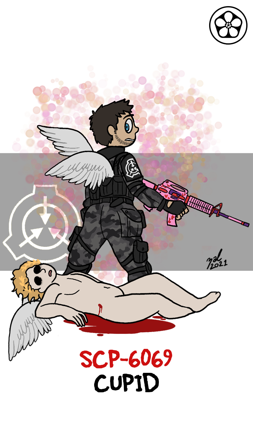 &lt;3 2021 5_fingers angel artist_name biped black_text blonde_hair blood blood_pool blue_eyes bodily_fluids brown_hair bulletproof_vest camo camo_print character_name clothed clothed_humanoid clothed_male clothing colored cupid dated death digital_drawing_(artwork) digital_media_(artwork) duo empty_eyes english_text feathered_wings feathers fingerless_gloves fingers flower gloves gun hair handwear hi_res holding_gun holding_object holding_ranged_weapon holding_rifle holding_sniper_rifle holding_weapon humanoid laurel_wreath logo lying male mammal navel nude nude_humanoid nude_male on_back plant pupils ranged_weapon red_heart red_rose red_text rifle rose_(flower) scp-6069-a scp-6069-b scp-6069-c scp_foundation signature simple_background sniper_rifle standing stubble tactical_gear text weapon white_background white_wings winged_humanoid wings zal-cryptid