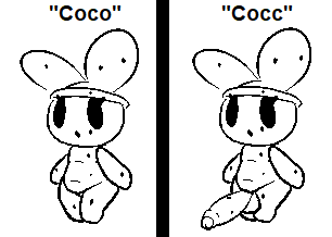 animal_crossing balls bunsandnoble coco_(animal_crossing) eyelashes female genitals gyroid lagomorph leporid low_res mammal monochrome nintendo penis rabbit rabbit_ears solo text