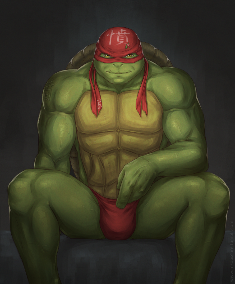 anthro biceps clothing green_body green_skin hi_res male msobscure muscular muscular_anthro muscular_male raphael_(tmnt) reptile scalie solo teenage_mutant_ninja_turtles teenage_mutant_ninja_turtles_(2014) turtle underwear