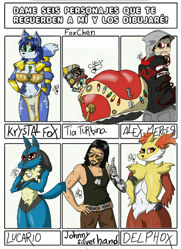 alex_mercer armor big_breasts big_butt blue_body blue_fur blue_hair breasts butt canid canine clothed clothing cyberpunk cyberpunk_2077 delphox female fluffy fox foxchen fur generation_4_pokemon generation_6_pokemon group hair human humanoid humor keanu_reeves krystal lights long_hair lucario machine male mammal mature_female meme names nintendo pokemon pokemon_(species) prototype_(series) pubes robot robot_humanoid robotic_arm spanish spanish_text star_fox text