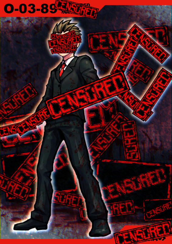 1boy bar_censor black_footwear black_jacket black_pants blonde_hair buttons censored censored_(lobotomy_corporation) check_gender collared_jacket collared_shirt commentary_request dark_background denim e.g.o_(project_moon) employee_(lobotomy_corporation) faceless full_body holding holding_weapon jacket jeans lobotomy_corporation long_sleeves meimaru_inuchiyo necktie numbered pants partial_commentary project_moon red_necktie shirt shoes spiked_hair weapon white_shirt