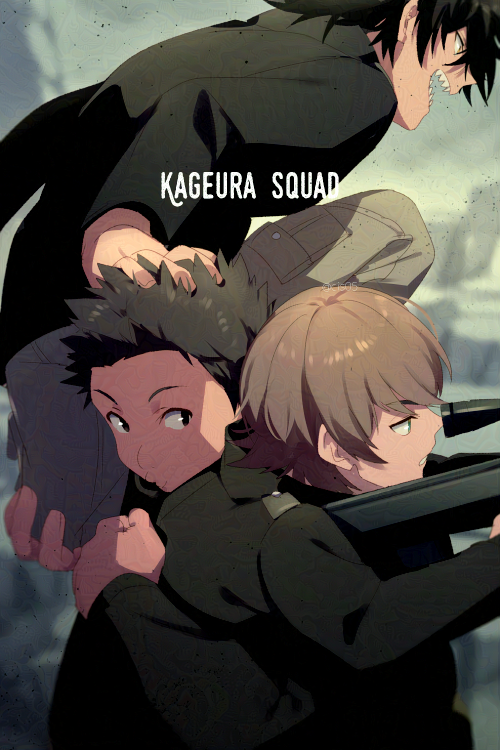 3girls aiming black_hair black_jacket blurry blurry_background brown_hair carrying_over_shoulder clenched_hand echo_(circa) ema_yuzuru fighting_stance flipped_hair from_side grey_pants gun hand_in_another's_hair hand_on_another's_head hands_up hug jacket kageura_masato kageura_squad's_uniform kitazoe_hiro laughing light_brown_hair long_sleeves looking_ahead looking_at_another looking_to_the_side male_focus multiple_girls on_one_knee open_mouth pants parted_lips pocket profile puckered_lips rifle ruins scope sharp_teeth short_hair sniper_rifle spiked_hair teeth uniform weapon world_trigger
