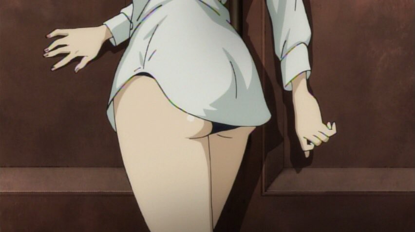 1girl ami_enan ass fingernails indoors legs lupin_iii lupin_iii_part_5 mine_fujiko panties shirt underwear white_shirt wide_hips