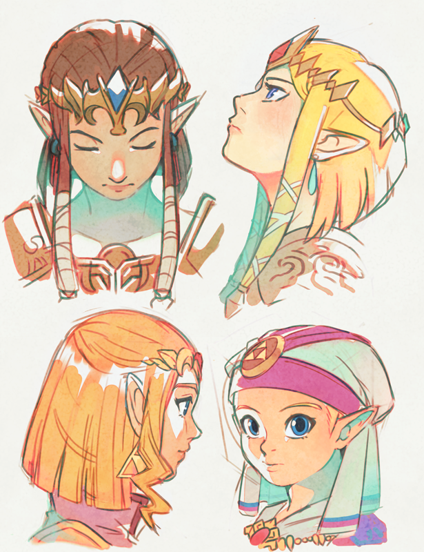 blonde_hair blue_eyes clothed clothing eyebrows eyes_closed female hair humanoid humanoid_pointy_ears hylian nintendo not_furry princess_zelda solo the_legend_of_zelda uzucake young_zelda