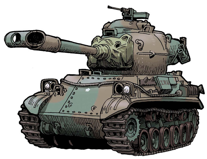 arino_atsushi armored_vehicle cannon caterpillar_tracks commentary_request military_vehicle motor_vehicle no_humans original simple_background tank type_61_(tank) white_background