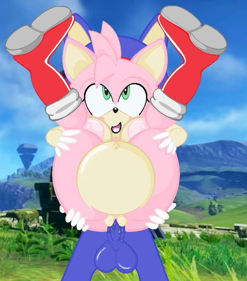 amy_rose anthro balls big_nipples blue_body blue_fur blush boots breasts clothing eulipotyphlan female footwear fur genitals gloves green_eyes handwear hedgehog leg_grab legs_up lil_scooter56 looking_pleasured looking_up male male/female mammal nipples open_mouth penetration penis pink_body pink_fur pregnant pussy sega smile sonic_the_hedgehog sonic_the_hedgehog_(series) spread_legs spreading tan_body tan_skin vaginal vaginal_penetration