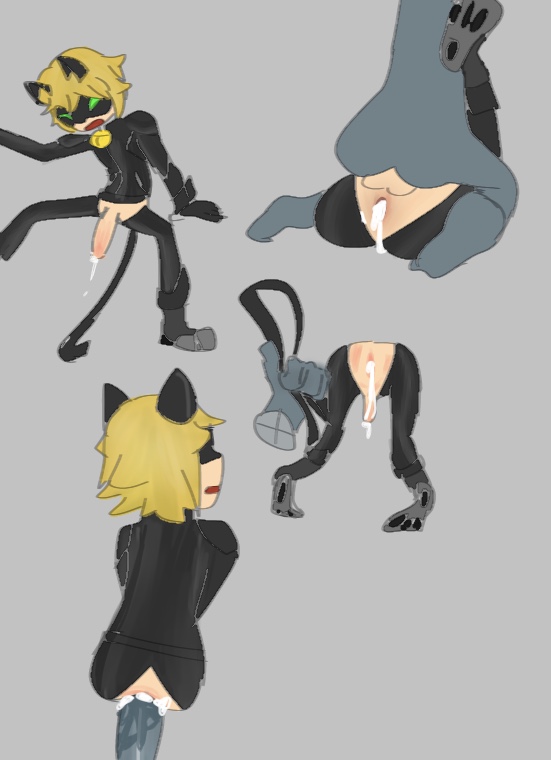 anal anal_penetration bell bell_collar big_butt big_penis blonde_hair bodily_fluids butt cat_costume cat_noir clothing collar costume cum cum_inside duo eddyss faceless_character faceless_dom from_behind_position from_front_position genital_fluids genitals hair human humanoid leaking_cum lying male male/male mammal mask mating_press miraculous_ladybug missionary_position on_back penetration penis rear_view sex slim whip_mark young