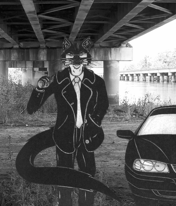 anthro black_and_white black_body black_bottomwear black_car black_clothing black_fur black_jacket black_pants black_suit black_topwear bottomwear car cigarette claws clothing confident conspiracy day evil_look eyewear fur glasses grass gulonine hand_in_pocket jack_salem jacket lance_foxx_(artist) long_tail looking_at_viewer male mammal marten meeting monochrome multicolored_body multicolored_fur mustelid musteline necktie outside pants photo_background photography_(artwork) pillar pillars plant pockets river sable_(marten) sedan shirt shrub smoking solo standing suit tail the_x-files topwear two_tone_body two_tone_fur under_bridge vehicle water whiskers white_body white_fur