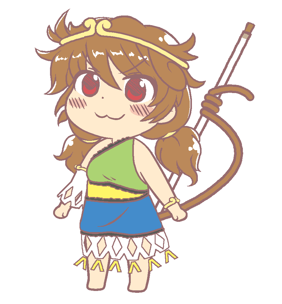 1girl anonymous_(japanese) barefoot blue_dress blush brown_hair circlet closed_mouth dress full_body green_dress gyate_gyate hair_between_eyes jaggy_lines long_hair low_twintails monkey_tail multicolored_clothes multicolored_dress red_eyes smile solo son_biten tail test_tube touhou transparent_background twintails unfinished_dream_of_all_living_ghost yellow_dress