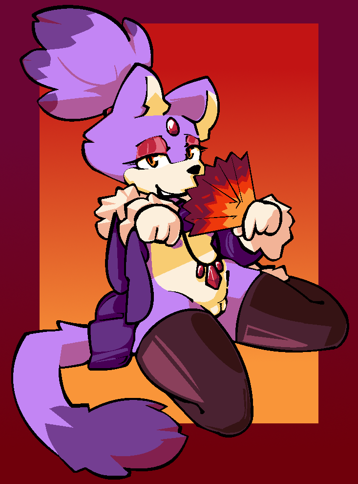 aliasing anthro blaze_the_cat catjam_(artist) clothed clothing clothing_lift dress dress_lift eyelashes fan_(disambiguation) female fur gem genitals gloves hair handwear legwear makeup nipples orange_eyes partially_clothed ponytail purple_body purple_fur pussy sega shaded simple_background simple_shading solo sonic_the_hedgehog_(series) stockings