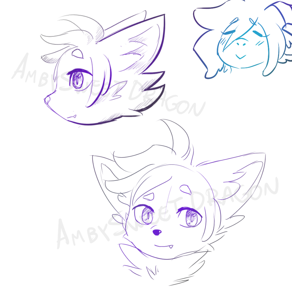 ambiguous_gender ambysweetdragon anthro canid canine drawing drawing_tablet female fox group humanoid hybrid kemono male male/female mammal practice sfw trio