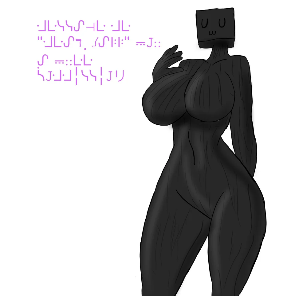 anthro enderman female fingers microsoft minecraft mojang unknown_artist uwu xbox_game_studios