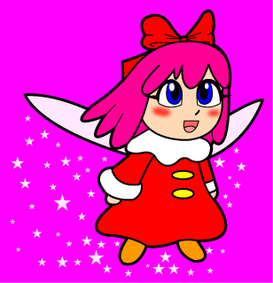 accessory blush bow_ribbon fairy female hair_accessory hair_bow hair_ribbon humanoid insect_wings kingmonster kirby_(series) low_res nintendo ribbon_(kirby) ribbons solo sparkles wings