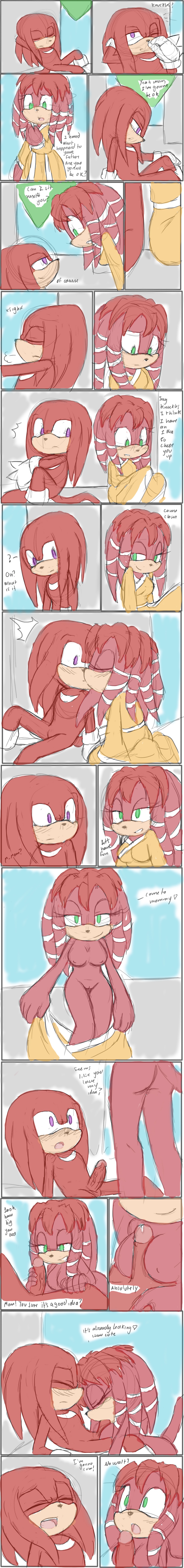 absurd_res angelofhapiness anthro archie_comics breast_play breasts clothing duo echidna fellatio female hi_res incest_(lore) knuckles_the_echidna lara-le long_image male male/female mammal master_emerald monotreme mother mother_and_child mother_and_son oral parent parent_and_child penile sega sex son sonic_the_hedgehog_(archie) sonic_the_hedgehog_(comics) sonic_the_hedgehog_(series) tall_image undressing