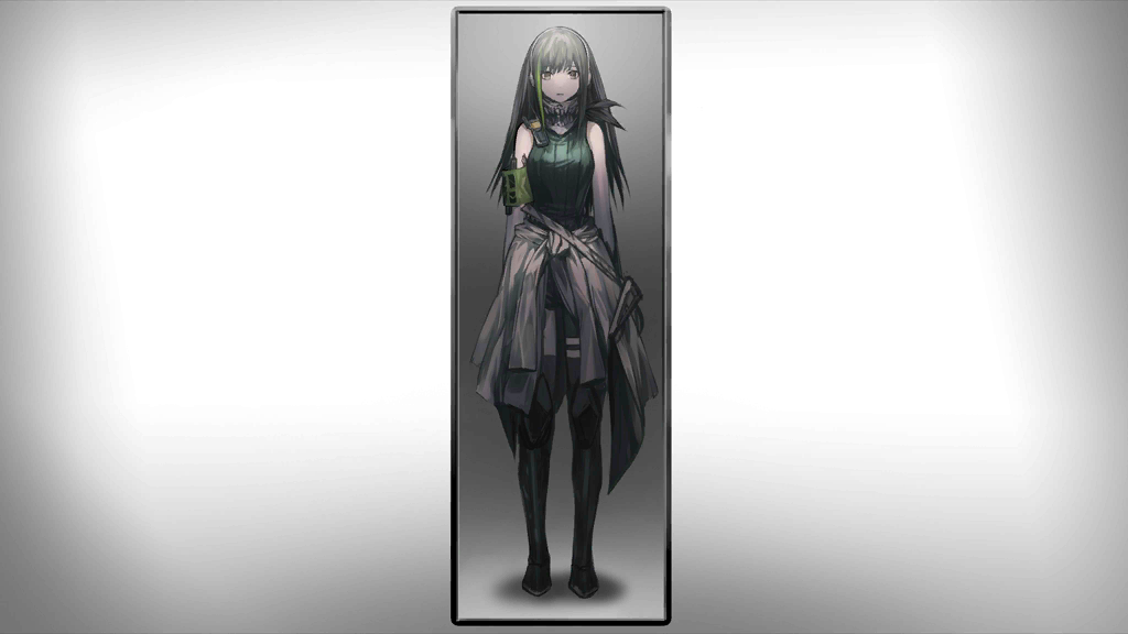 1girl armband bandana bandana_around_neck barefoot black_bandana black_hair boots breasts brown_eyes brown_hair clothes_around_waist dress full_body game_cg girls'_frontline green_armband green_hair green_sweater grey_hair infukun jacket jacket_around_waist long_hair m4a1_(girls'_frontline) mask mirror multicolored_hair official_art simple_background skull_mask sleeveless sleeveless_sweater solo spoilers standing straight-on streaked_hair sweater third-party_source walkie-talkie white_dress