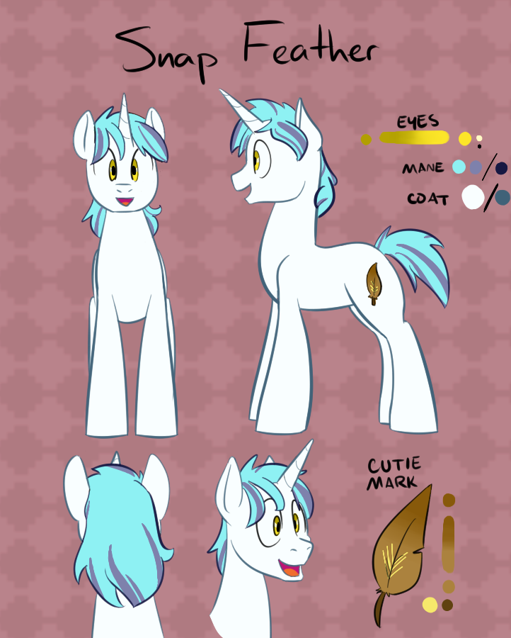 2014 blue_mane cutie_mark equid equine feral goattrain hasbro horn looking_at_viewer looking_forward male mammal mane model_sheet my_little_pony open_mouth snap_feather solo standing unicorn white_body yellow_eyes