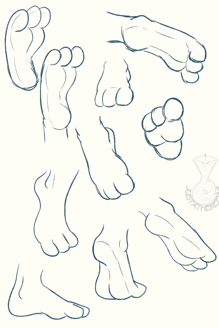 2020 3_toes ambiguous_gender black_and_white digital_media_(artwork) feet foot_focus hi_res justathereptile line_art model_sheet monochrome multiple_angles multiple_poses pose simple_background toes watermark white_background zero_pictured