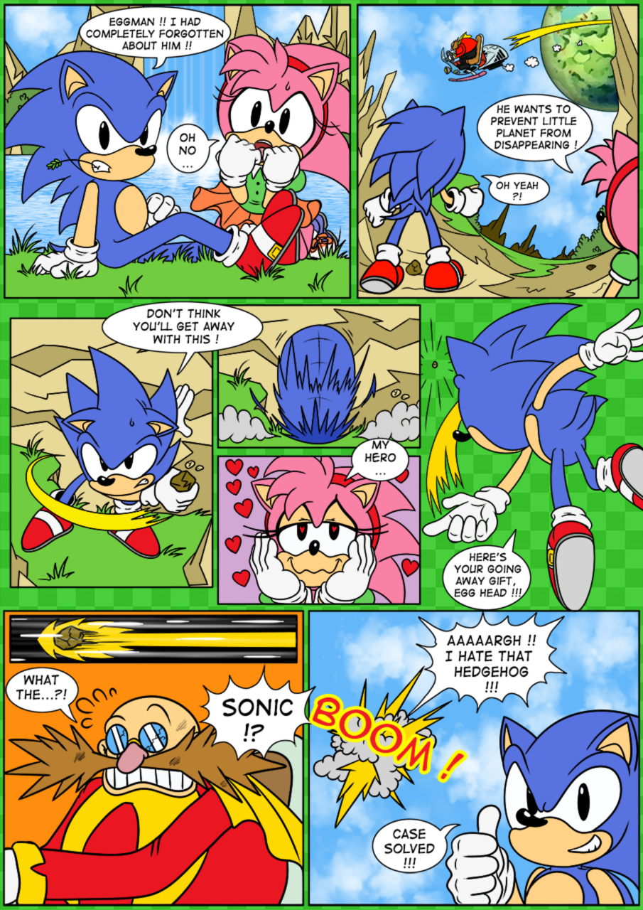 &lt;3 &lt;3_eyes amy_rose anthro attack classic_amy_rose classic_sonic classic_sonic_(universe) comic dr._eggman duo eulipotyphlan explosion female hedgehog hi_res human love male mammal raianonzika rock sega sonic_the_hedgehog sonic_the_hedgehog_(series) waterfall