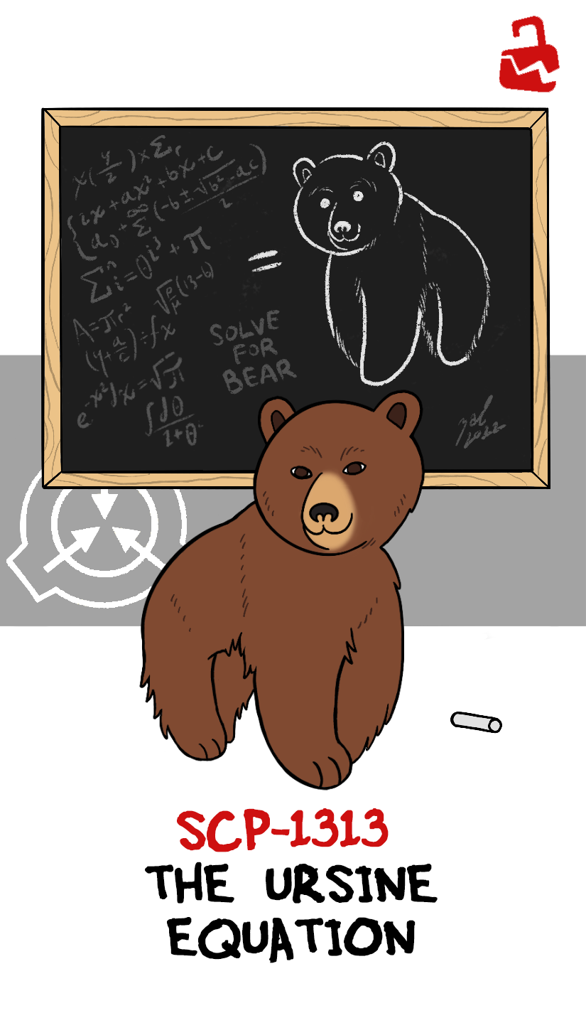 2022 3_toes :3 artist_name bear black_nose black_text broken_lock_symbol brown_bear brown_body brown_eyes brown_fur chalk chalkboard colored countershade_snout countershading dated digital_drawing_(artwork) digital_media_(artwork) english_text equation feet female female_(lore) feral front_view full-length_portrait fur grey_text grizzly_bear hi_res lock_symbol logo looking_at_viewer mammal math mouth_closed pi_(symbol) portrait quadruped red_lock_symbol red_text round_ears scp-1313 scp_foundation signature simple_background snout solo standing text three-quarter_view toes ursine white_background zal-cryptid