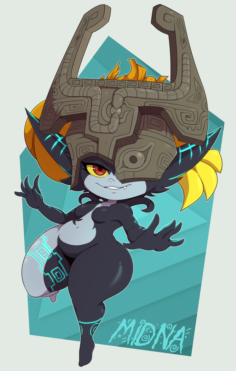 bigdon1992 breasts featureless_breasts featureless_crotch female headgear headgear_only hi_res humanoid midna nintendo not_furry short_stack solo the_legend_of_zelda thick_thighs twili twilight_princess