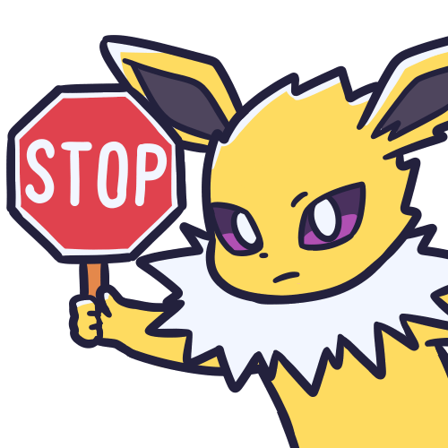1:1 2023 4_fingers alpha_channel ambiguous_gender digital_media_(artwork) eeveelution endwl feral fingers fur generation_1_pokemon holding_object holding_sign icon jolteon looking_at_viewer low_res neck_tuft nintendo pokemon pokemon_(species) purple_eyes reaction_image sign solo stop_sign tuft white_body white_fur yellow_body yellow_fur