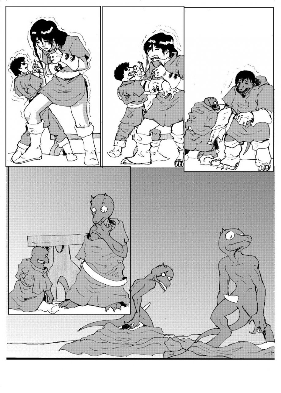 3rd_edition anthro comic dungeons_and_dragons group group_sex hasbro hi_res kobold male male/male open_mouth orgy sex tail transformation transformation_sequence whitefenrril wizards_of_the_coast