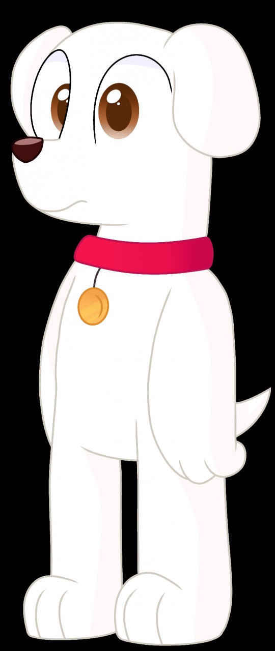 anthro bird_dog black_background brian_griffin brown_eyes canid canine canis collar collar_only domestic_dog family_guy fur hi_res hunting_dog labrador male mammal nude rainboweevee red_collar retriever simple_background solo tail vector white_body white_fur white_tail