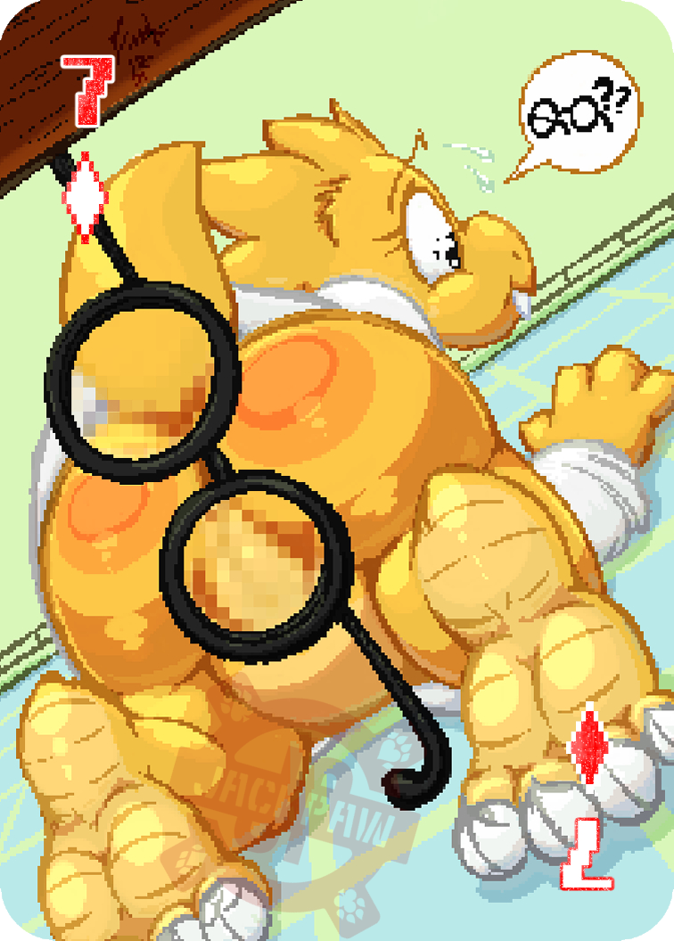 alphys belly blush body_blush buckteeth butt butt_blush can't_see censored claws clothing coat convenient_censorship eyewear floor frist44 genitals glasses lab_coat lizard looking_for_glasses mosaic_censorship oblivious pussy raised_tail reptile scalie tail teeth tile tile_floor topwear undertale undertale_(series)