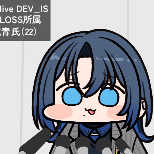 1girl blue_eyes blue_hair blush_stickers chibi ear_piercing hiodoshi_ao hololive interview jazz_jack lowres microphone mole mole_under_mouth piercing striped virtual_youtuber
