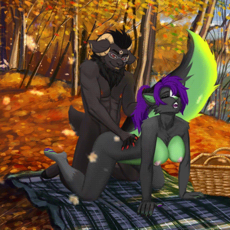 1:1 animated anlaki anthro autumn autumn_leaves beard bedding black_body black_fur black_hair black_nose black_tail blanket bovid caprine colored_nails curved_horn doggystyle dominant dominant_male duo ear_piercing ear_ring eyes_closed eyewear facial_hair facial_piercing falling_leaves female from_behind_position fur genitals glasses green_body green_fur grey_body grey_fur hair hand_on_back hexagram hooves horn looking_down looking_pleasured loop low_res makeup male male/female mammal mephitid mouth_closed multicolored_body multicolored_fur multicolored_tail nails nipples nude open_mouth outside outside_sex penetration penile penile_penetration penis penis_in_pussy piercing pink_nipples plant pulling_hair purple_hair red_eyes red_nails ring_piercing sex short_playtime skunk smile symbol tail tattoo touching_hair tree vaginal vaginal_penetration youraugust