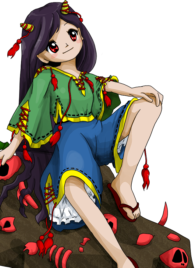 1girl nippaku_zanmu non-web_source official_art solo tagme touhou transparent_background unfinished_dream_of_all_living_ghost zun_(artist)