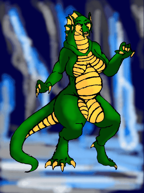 anthro belly belly_scales big_breasts breasts danellz digital_media_(artwork) dragon female green_body green_scales multicolored_body multicolored_scales non-mammal_breasts pregnant scales solo thick_thighs two_tone_body two_tone_scales yellow_body yellow_scales