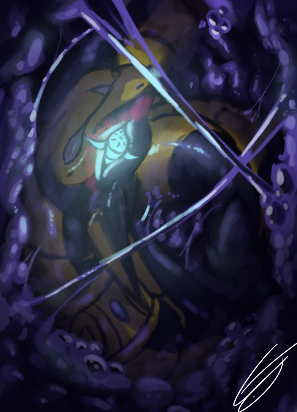 anthro anthro_pred arcaneus_(mr.arcaneus) bioluminescence bioluminescent_eyes bodily_fluids clenched_teeth detailed_internal devourer_(razor_koopa) digestion digestion_noises digestion_sequence digital_media_(artwork) drooling fangs feral forced fully_inside generation_5_pokemon glowing goo_dripping guts hi_res imminent_digestion inside_stomach internal internal_oral legless male male_pred male_prey mr.arcaneus nintendo oral_vore organs pokemon pokemon_(species) purple_body purple_flesh reptile saliva saliva_string salivating scalie scared scared_face scared_shitless serpentine serperior size_difference slime snake solo solo_focus stomach stomach_acid struggling struggling_prey tail teeth unwilling_prey unwilling_vore vore worried worried_face worried_look